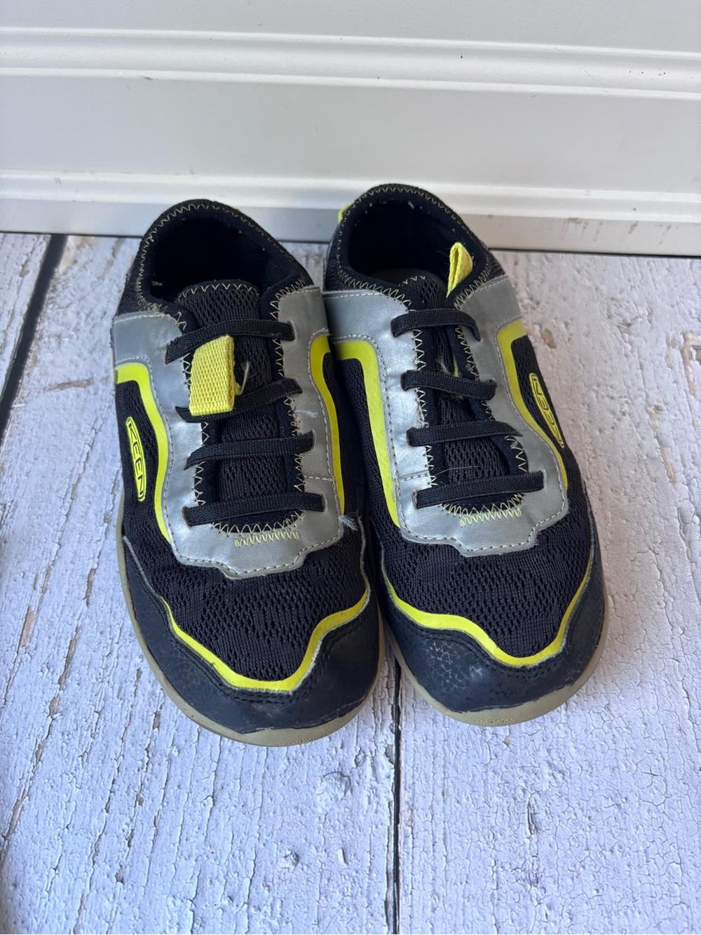 KEEN Kids Black and Yellow Slip-On Athletic Sneakers